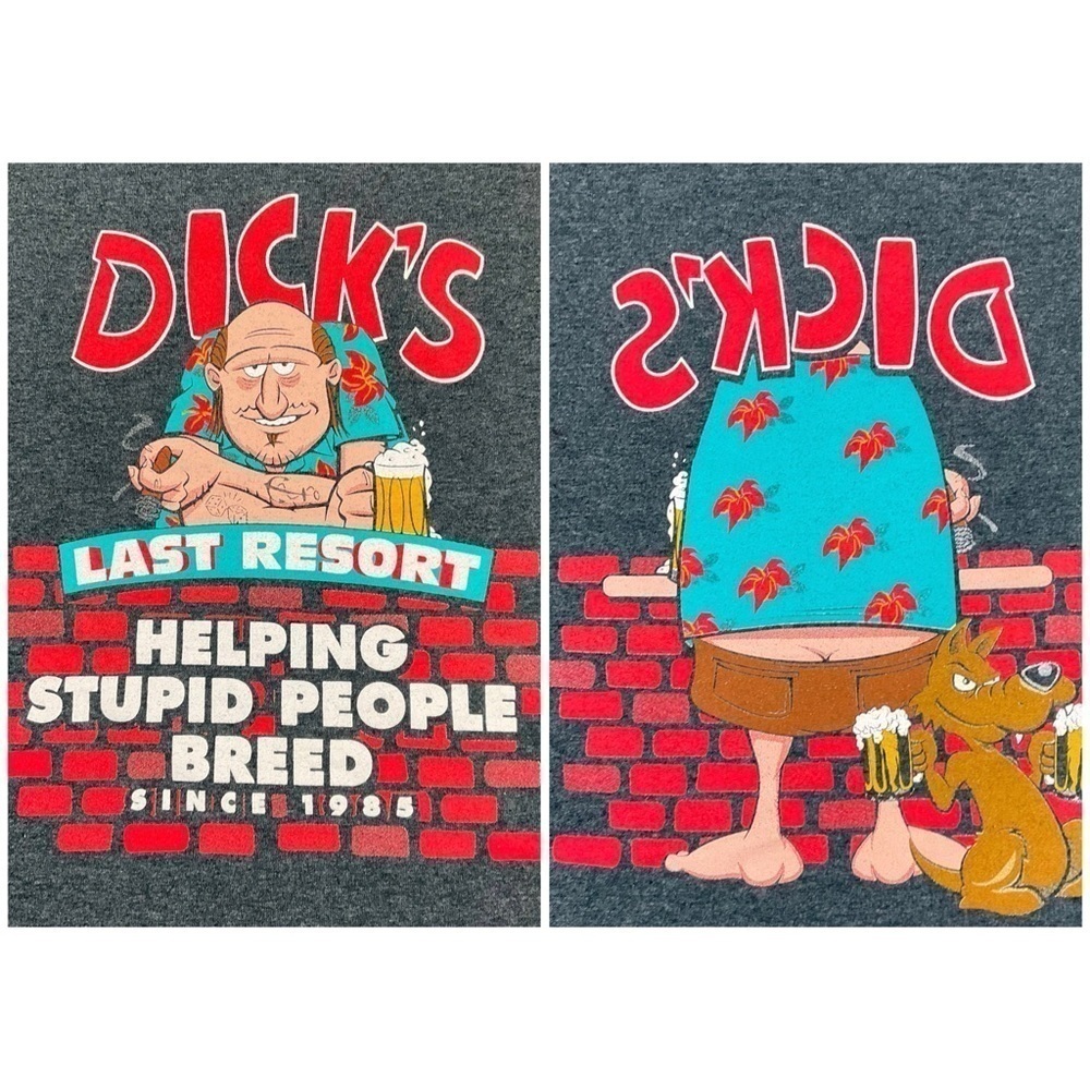Dick's Last Resort Funny Graphic T-Shirt Men's XL Gildan Heavy cotton